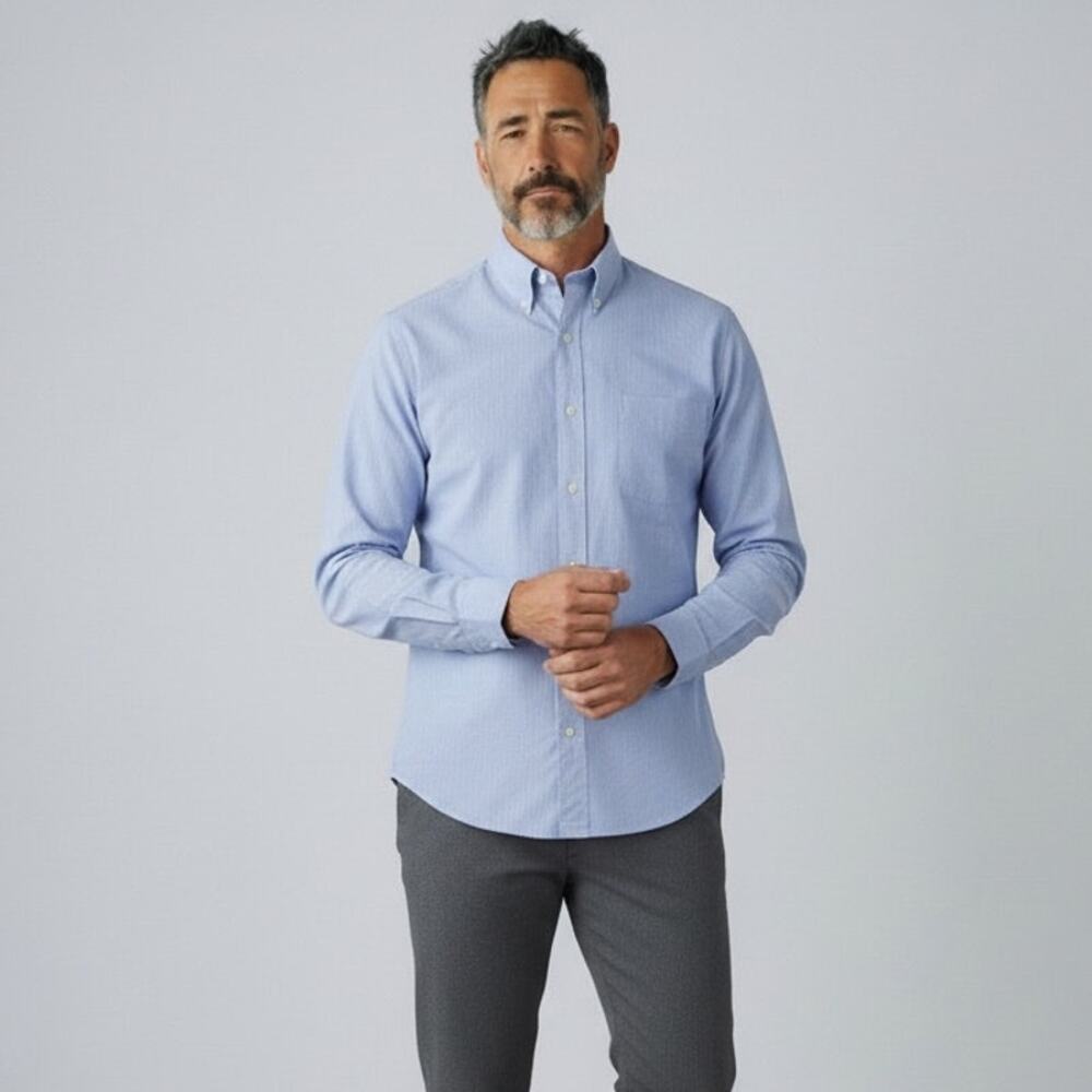 Lauren Ralph Lauren Pinstripe Button Down Shirt NWT Men's Sz 15.5/34-35 Blue